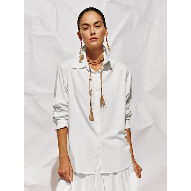 Button Up Loose Fit Shirts Purple XS