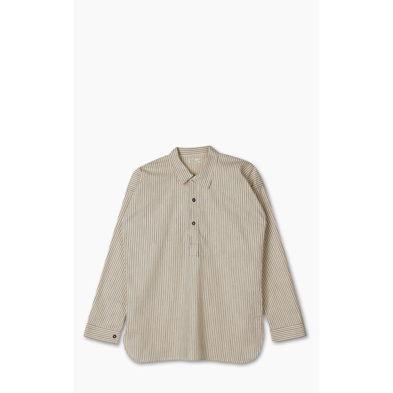 Warehouse & Co. Lot 3045 Striped Pullover Shirt Ecru 36/S