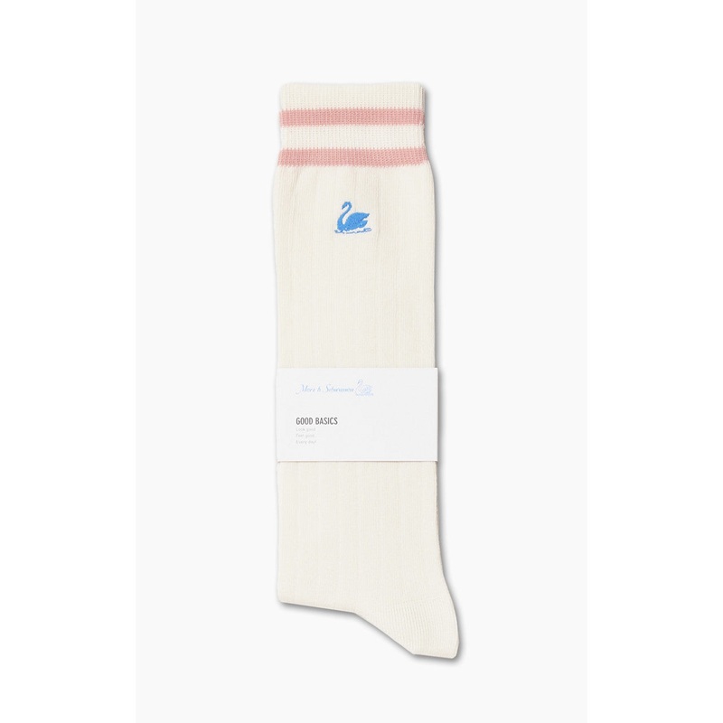 Merz b. Schwanen GS08 Cotton Socks White/Peach