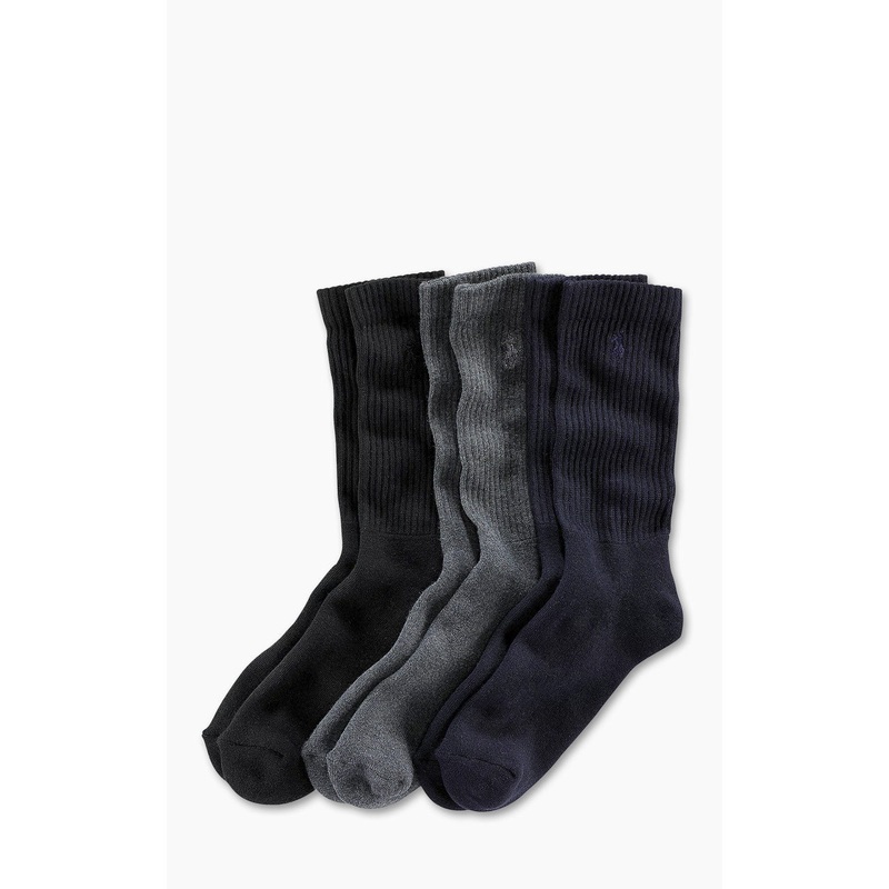 Polo Ralph Lauren Crew Sock 3-Pack Navy/Charcoal Heather/Black