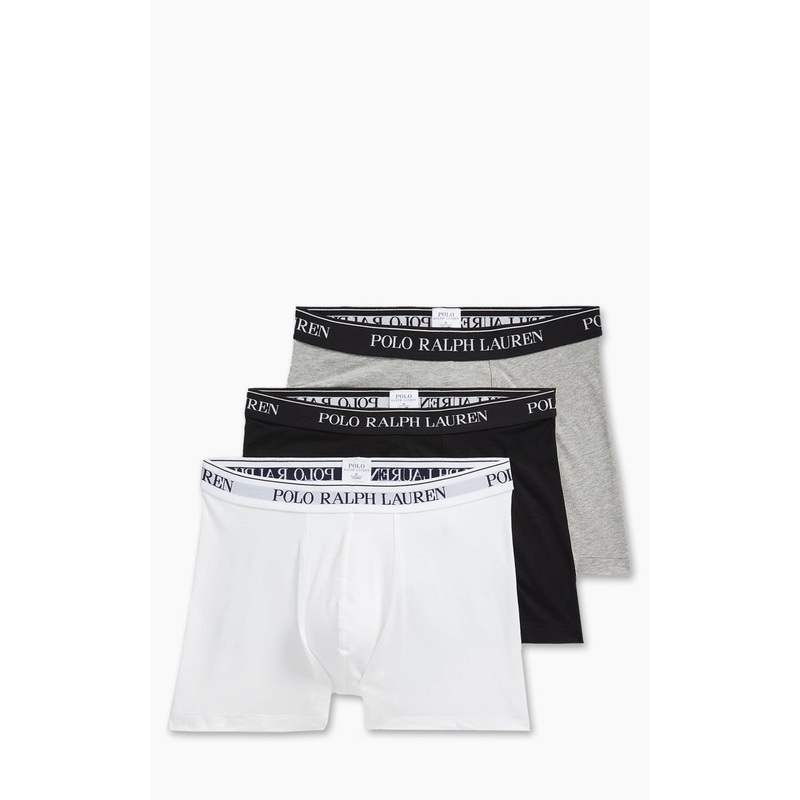 Polo Ralph Lauren Stretch-Cotton Boxer Brief 3-Pack White/Black/Grey S