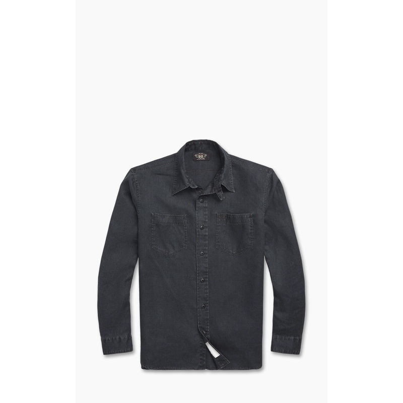 RRL Linen Workshirt Black M