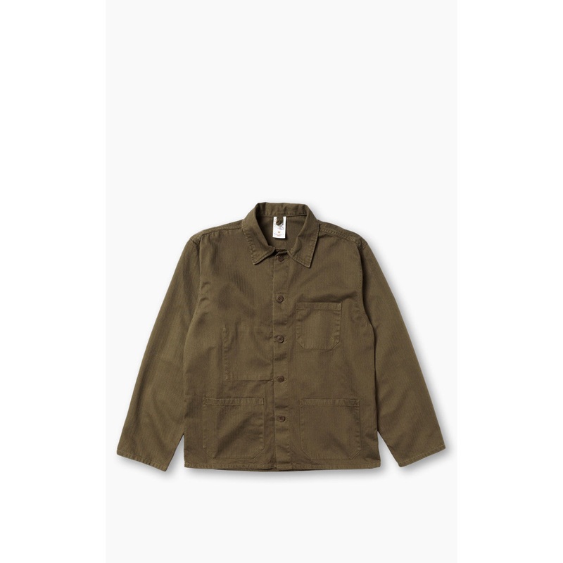 Nudie Jeans Buddy Herringbone Chore Jacket Olive S