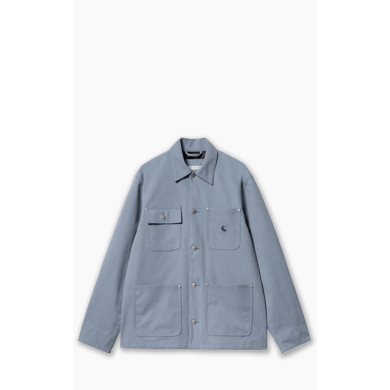 Carhartt WIP Suede Michigan Coat Artificial Suede Leather Dove Grey S