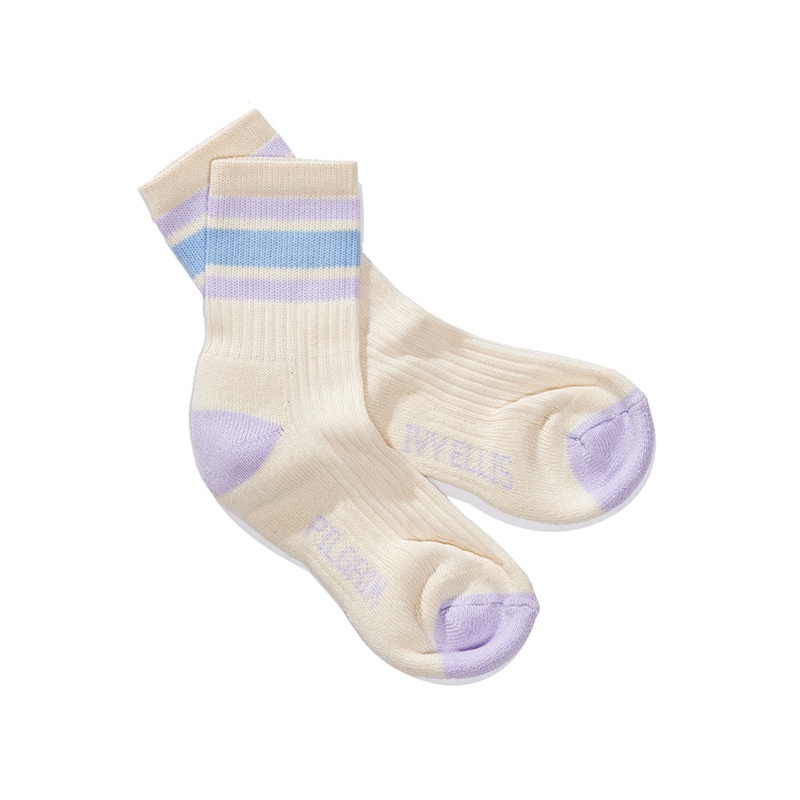 Ivy Ellis for Pilgrim Vintage Sport Sock Kipps Bay Lavender – Sky Blue