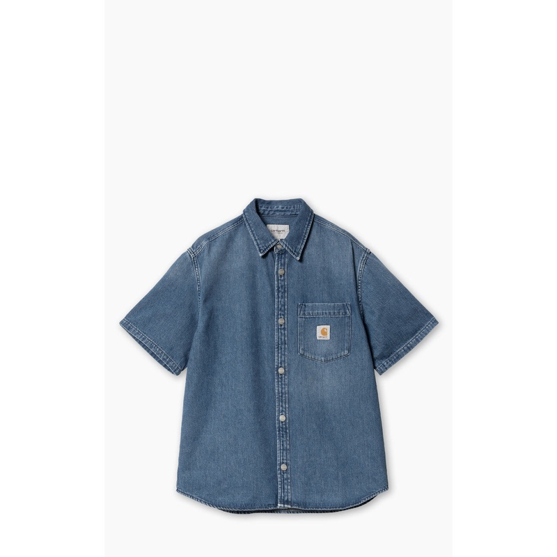 Carhartt WIP S/S Ody Shirt Olympia Denim Blue Dark Used Wash S