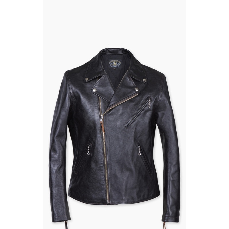 Double Helix Deviant Horsehide Leather Rider Jacket Black 38/S