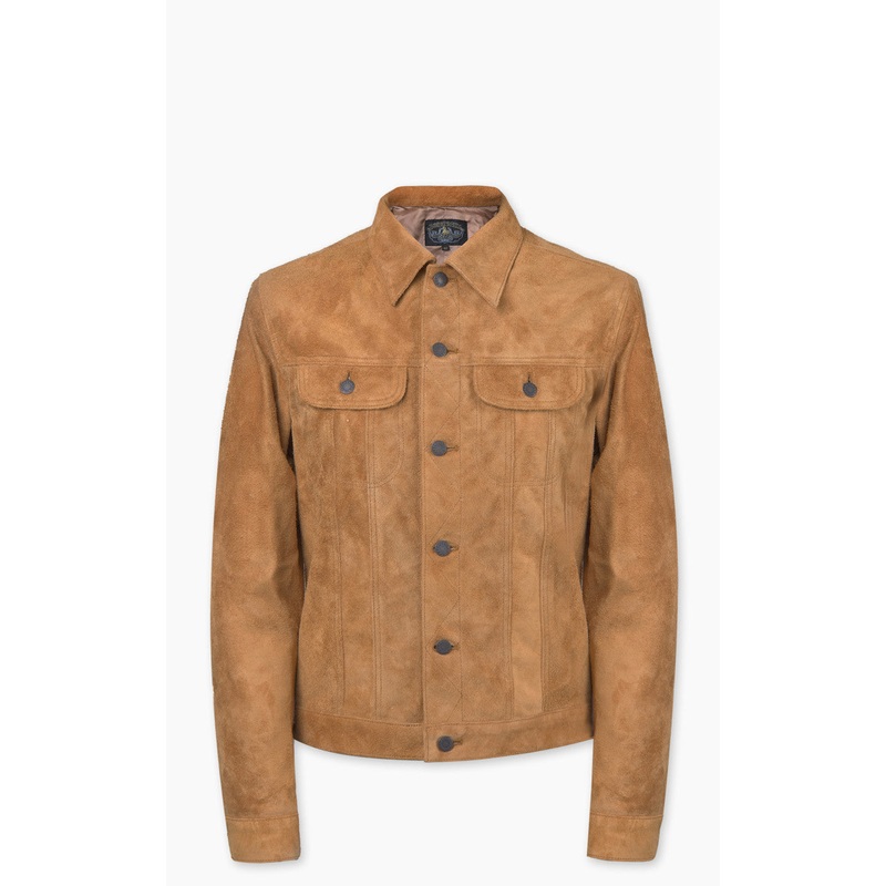 Double Helix The Boxer Horsehide Suede Jacket Beige 38/S