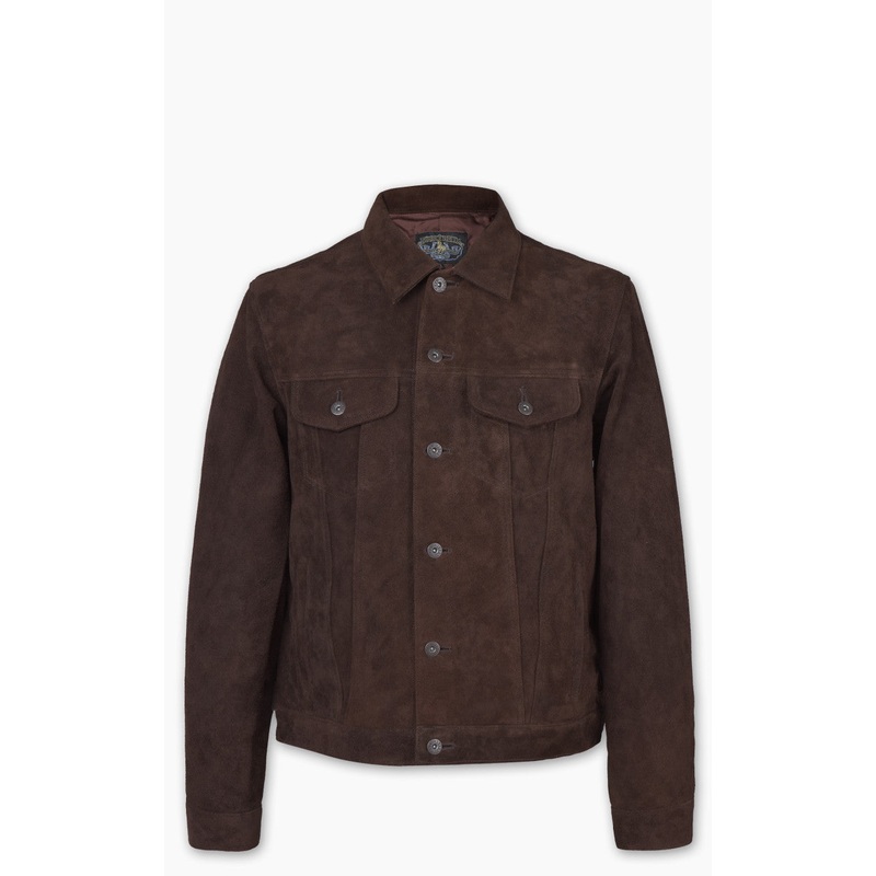 Double Helix Western Pioneer P Horsehide Suede Jacket Dark Brown 38/S