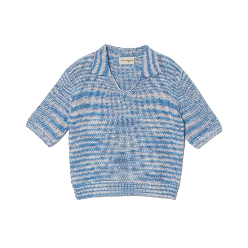 Polo Shirt Blue Melange Small