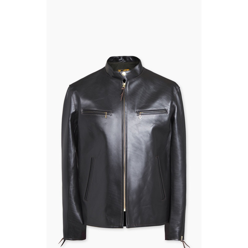 Y’2 Leather PR-64 Vintage Horsehide Single Riders Leather Jacket Black 40/M