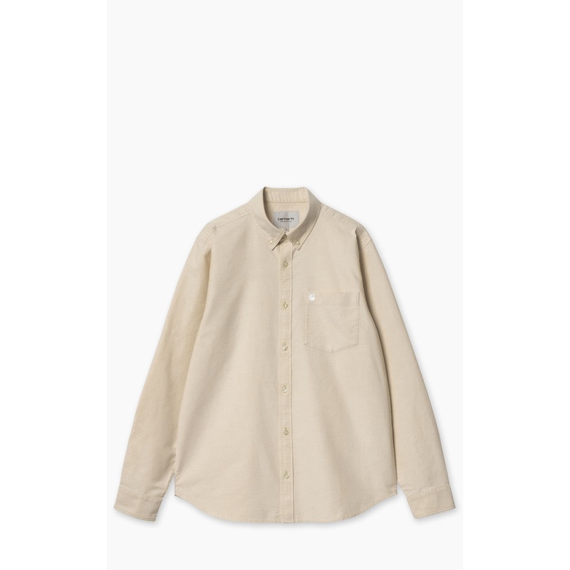 Carhartt WIP L/S C-Logo Shirt Cornsilk/White S