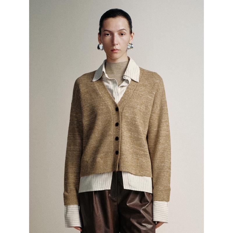 2 In 1 Knitted Cardigans Khaki XS