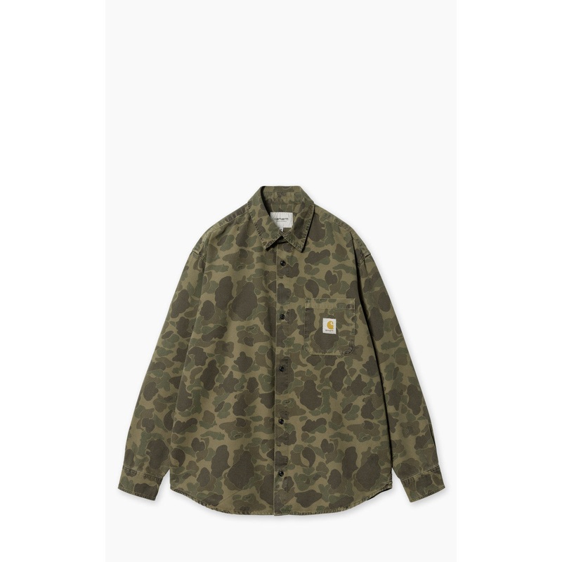 Carhartt WIP L/S Duck Shirt Camo Duck Green/Office Green S