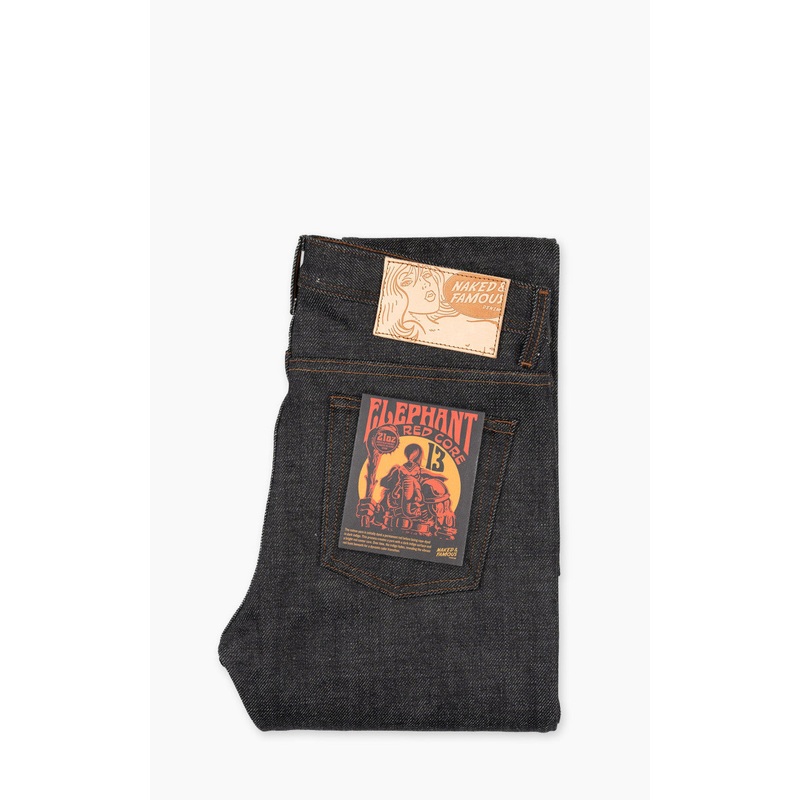 Naked & Famous Denim Weird Guy Elephant 13 Red Core 21oz 30/34