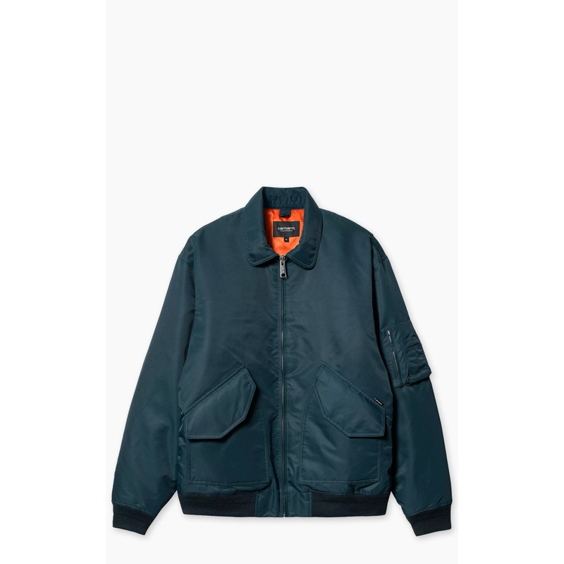 Carhartt WIP Olten Bomber Jacket Nylon Duck Blue/Turmeric S