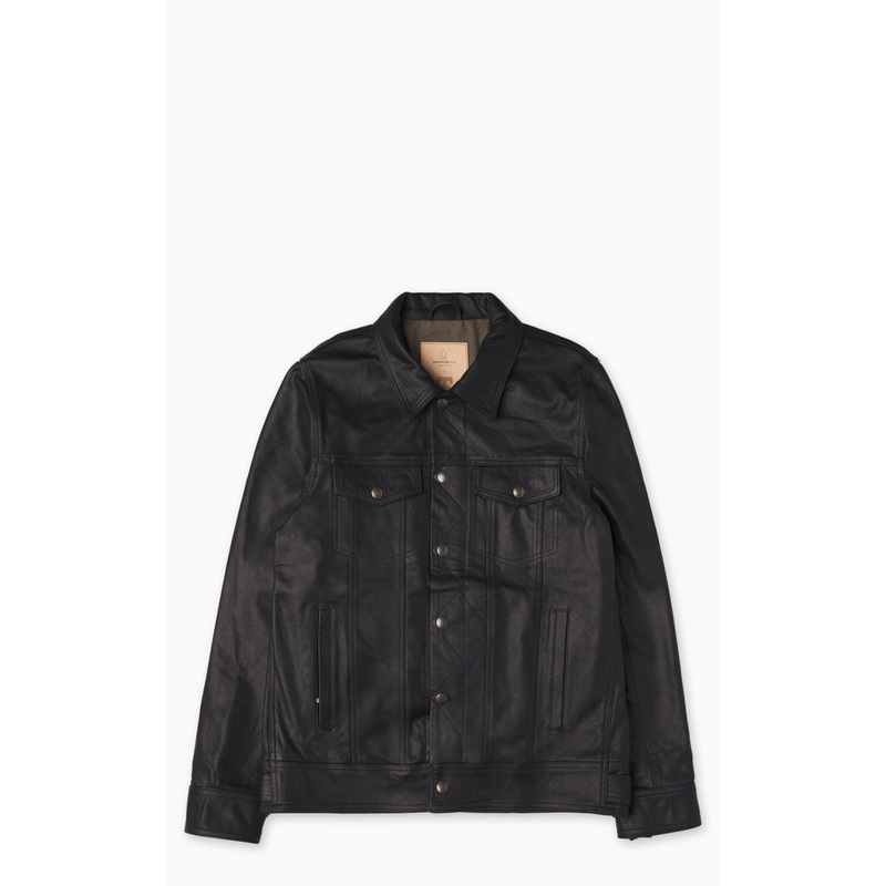 Tellason x Shangri-La Heritage Trucker Jacket Cowhide Leather Black M