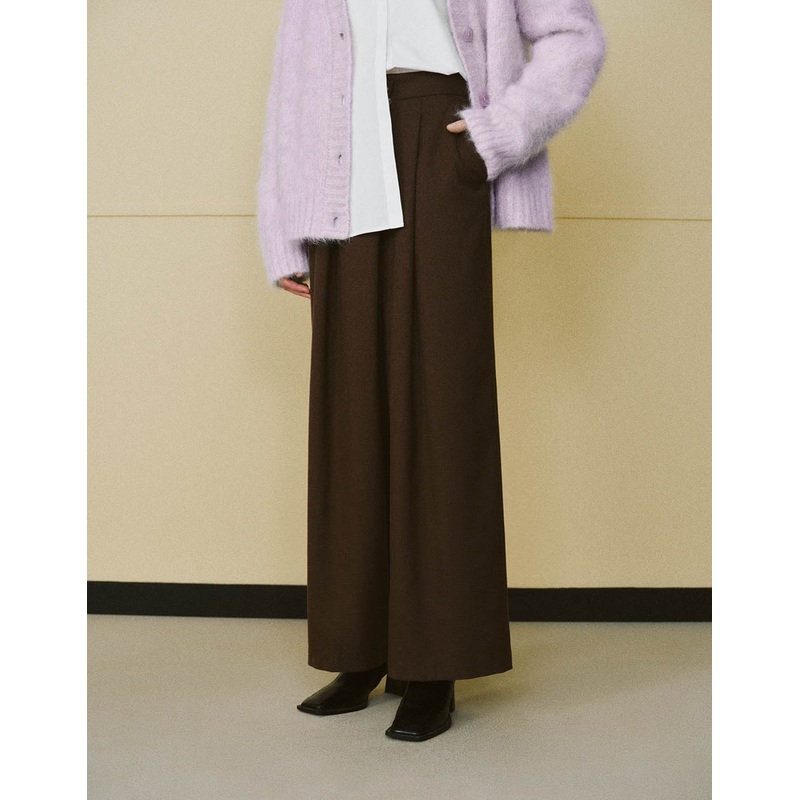 Loose Wide-Leg Pants Brown XS