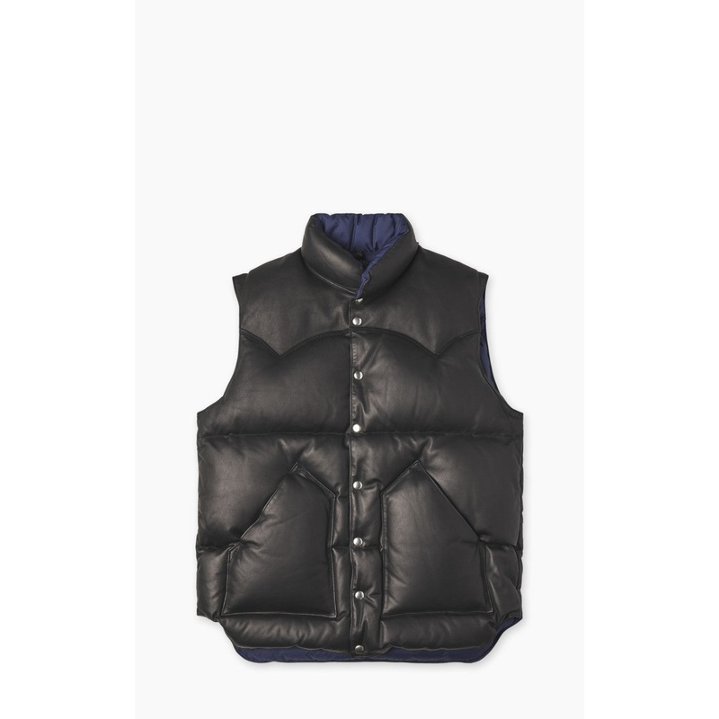 Kaptain Sunshine x Rocky Mountain Featherbed Leather Down Vest Black 44/L