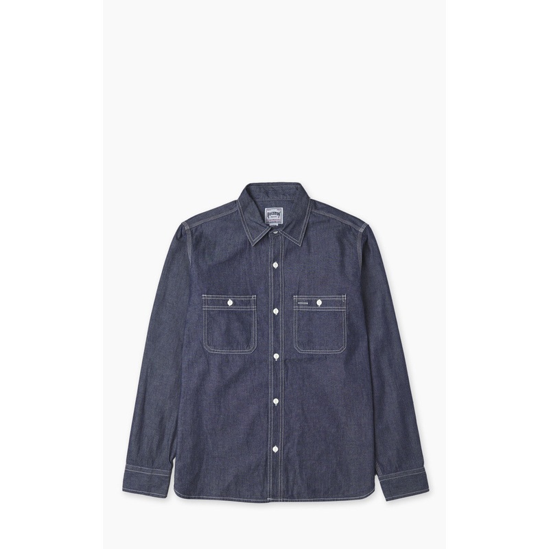 U.S. Cotton Chambray Work Shirt One Wash Indigo S