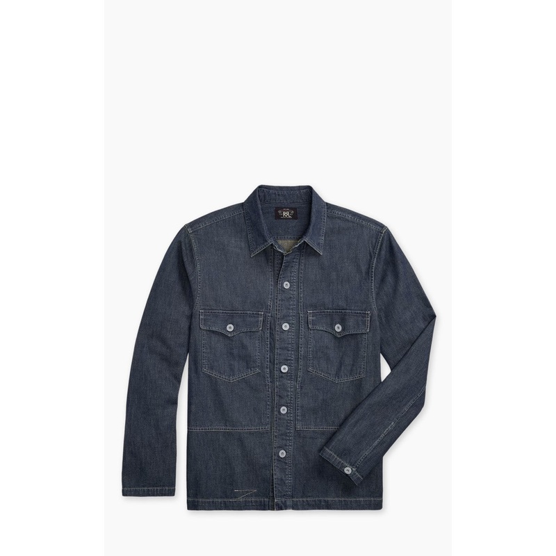 RRL Indigo Denim Overshirt Dark Wash S