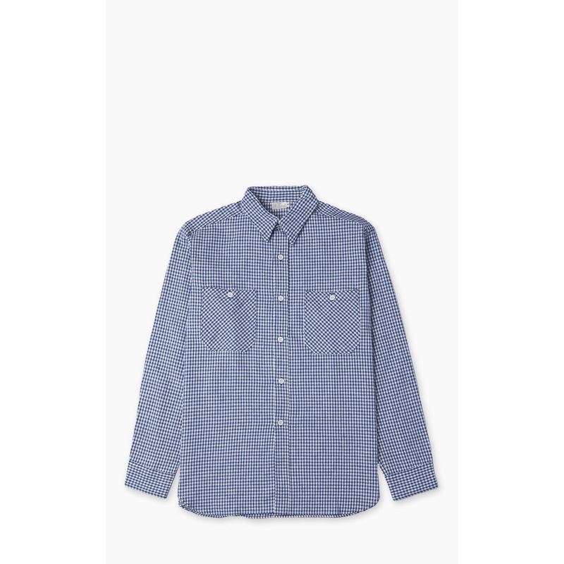 Warehouse & Co. Lot 3055 Long Sleeve Check Work Shirt Blue 38/M