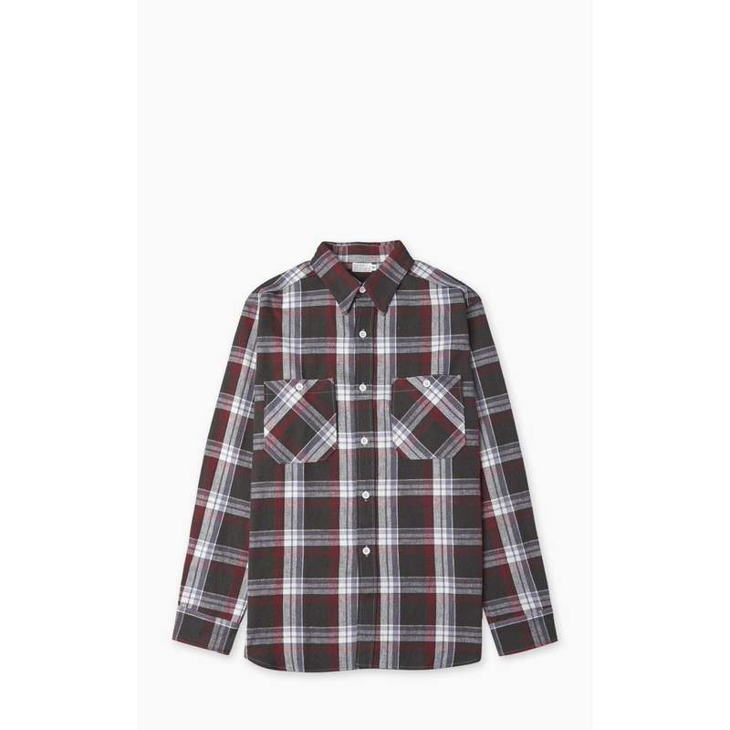 Warehouse & Co. Lot 3055 Long Sleeve Check Work Shirt Charcoal 38/M