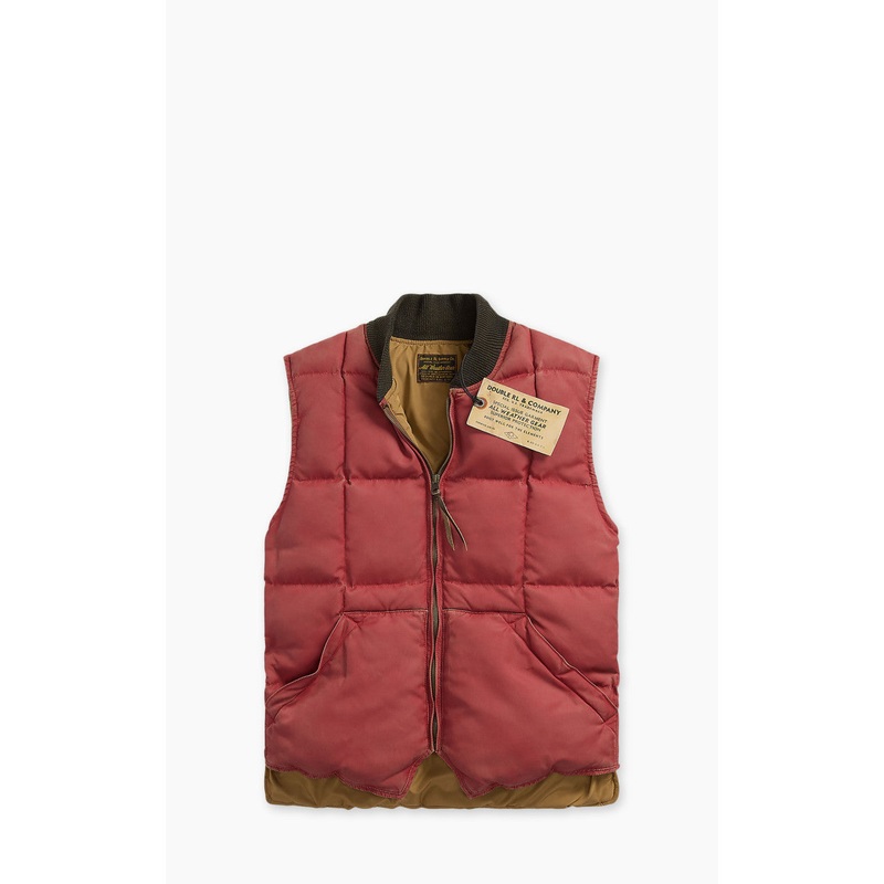 RRL Gladstone Quilted Vest Vintage Red M