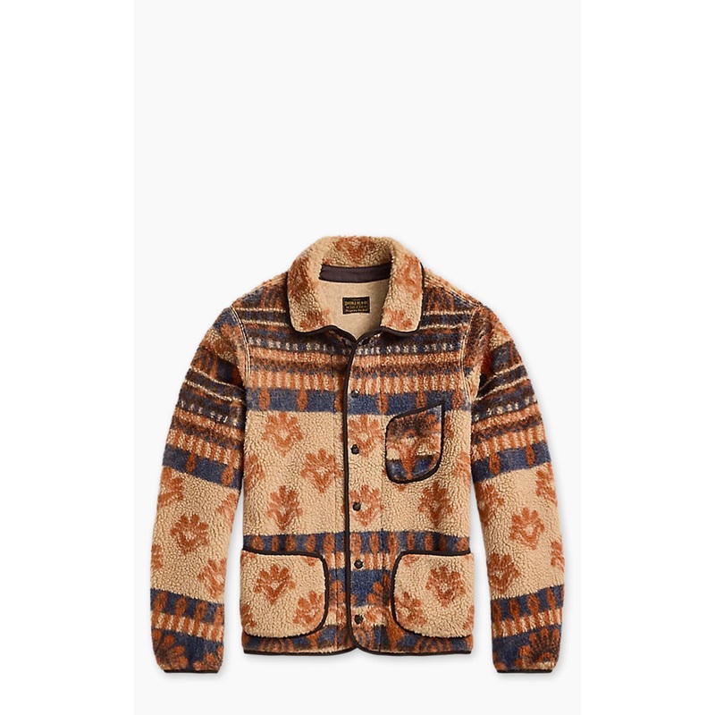 RRL Wool-Blend Pile Fleece Jacket Orange Multi M