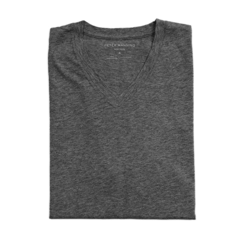 The V Neck T – Charcoal 1