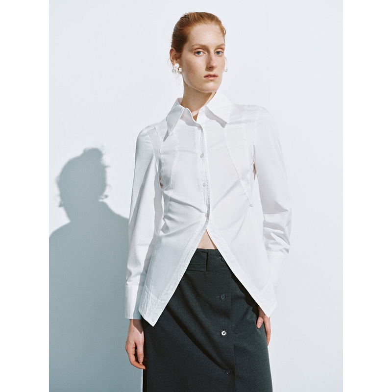 Button Up Skater Shirt White XS