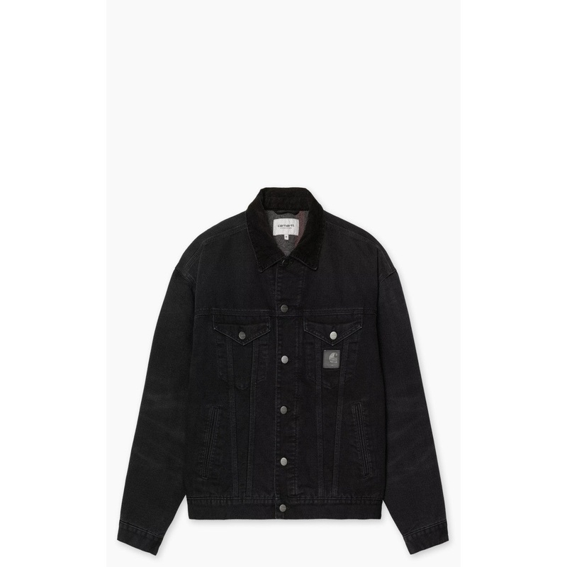 Carhartt WIP Dayton Trucker Jacket Dearborn Canvas Stone Canvas Black/Black S