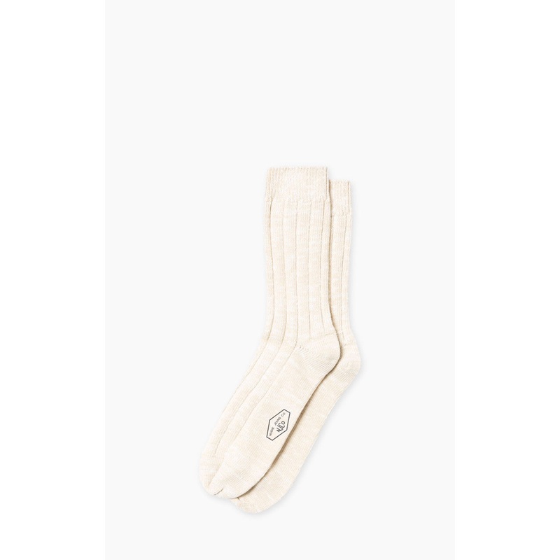 Nudie Jeans Men Broad Rib Socks Ecru
