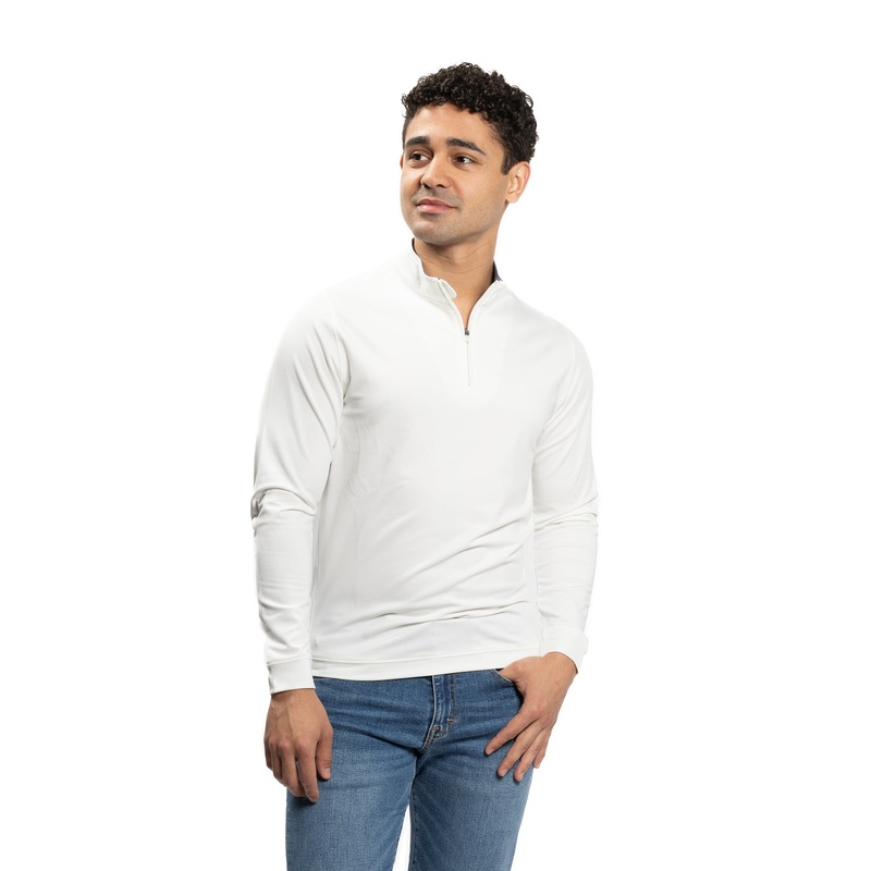 Performance Quarter Zips – White 1