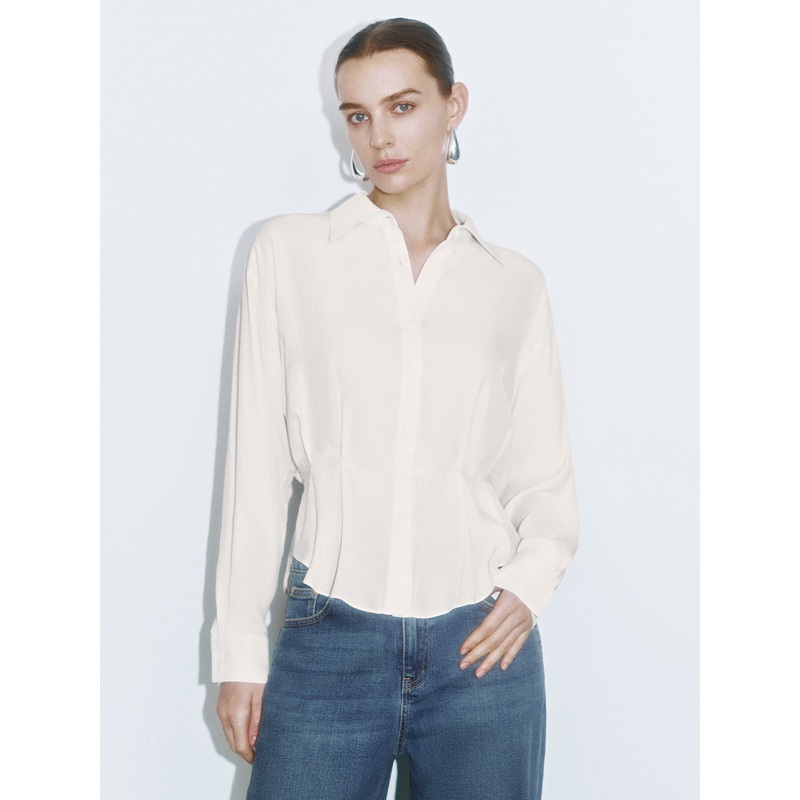 Tapered Waist Shirts White XS