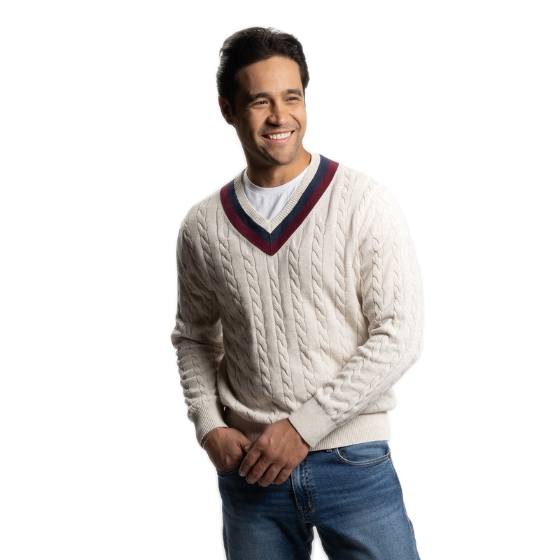 Cotton Cable Knit Sweater – Cream 1