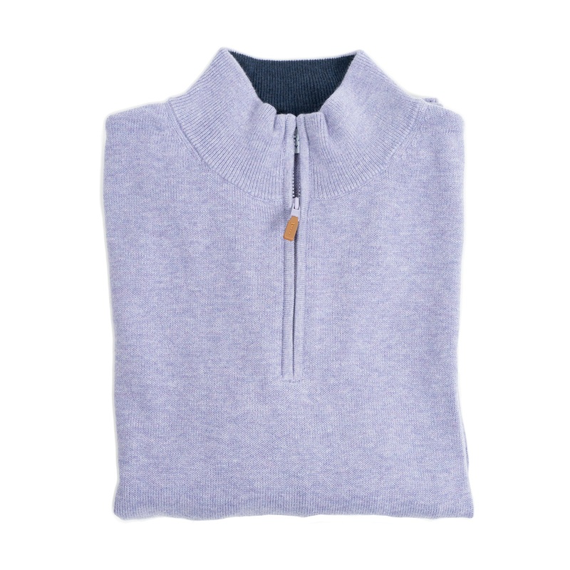 Pima Cotton Quarter Zip Sweaters – Lavender 1