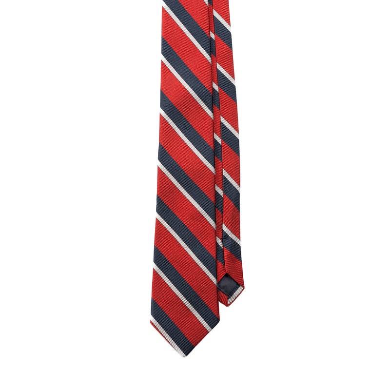Ties – Red Black Grey Stripe