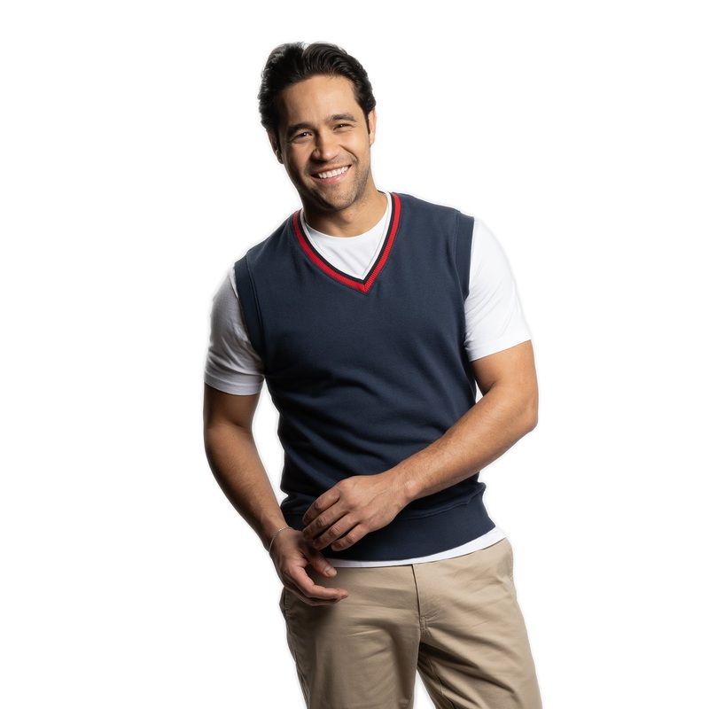 Cotton Sweater Vest – Navy 1