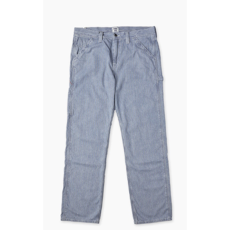 Lee 101 101 Workwear Carpenter Washed Railroad Striped Blue 30/32