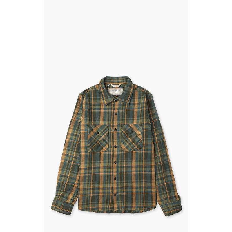Rogue Territory Field Shirt Forest Slub Plaid S
