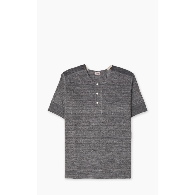 Stevenson Overall Co. SideFlex Loopwheeled Henley Heather Grey S
