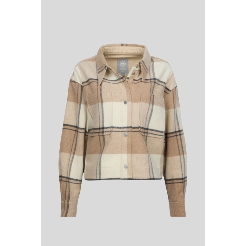 Almandine Cropped Plaid Shirt Jacket M Excellent