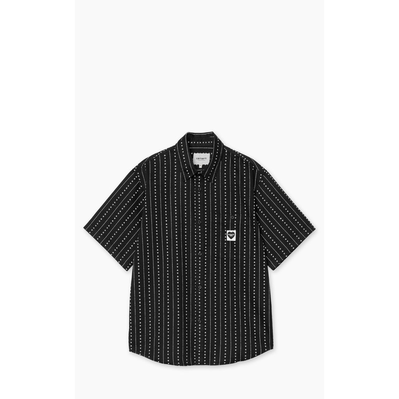 Carhartt WIP S/S Drewe Shirt Heart C Pinstripe Black/Natural S