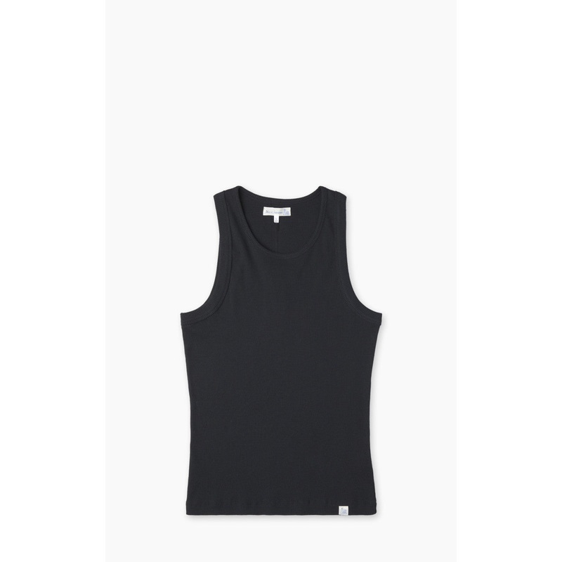 Merz b. Schwanen RIBTANK01 Ribbed Tank Top Charcoal S