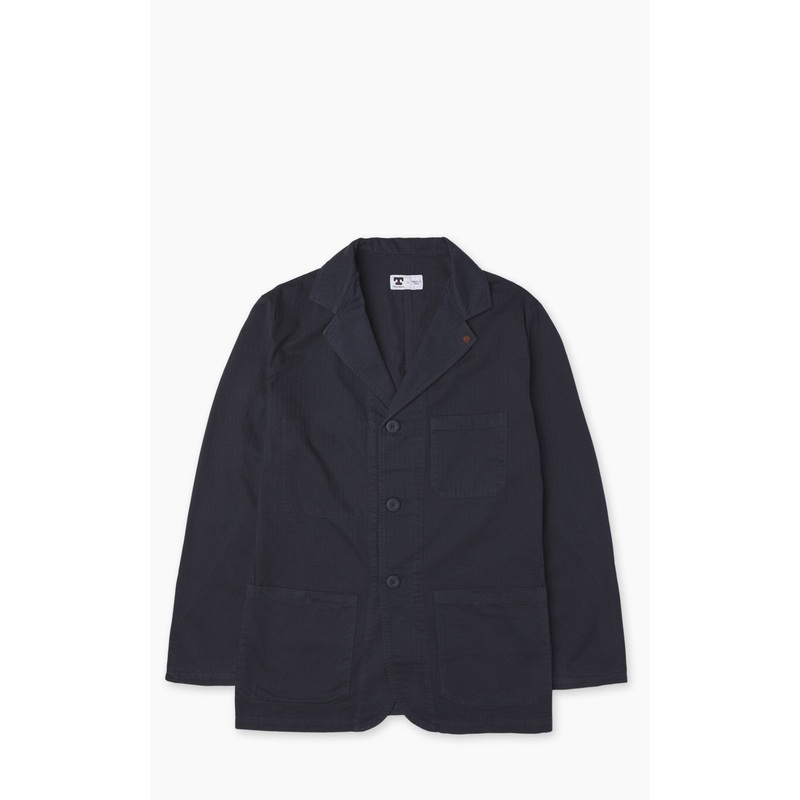 Tellason Work Blazer Herringbone Twill Dark Navy S
