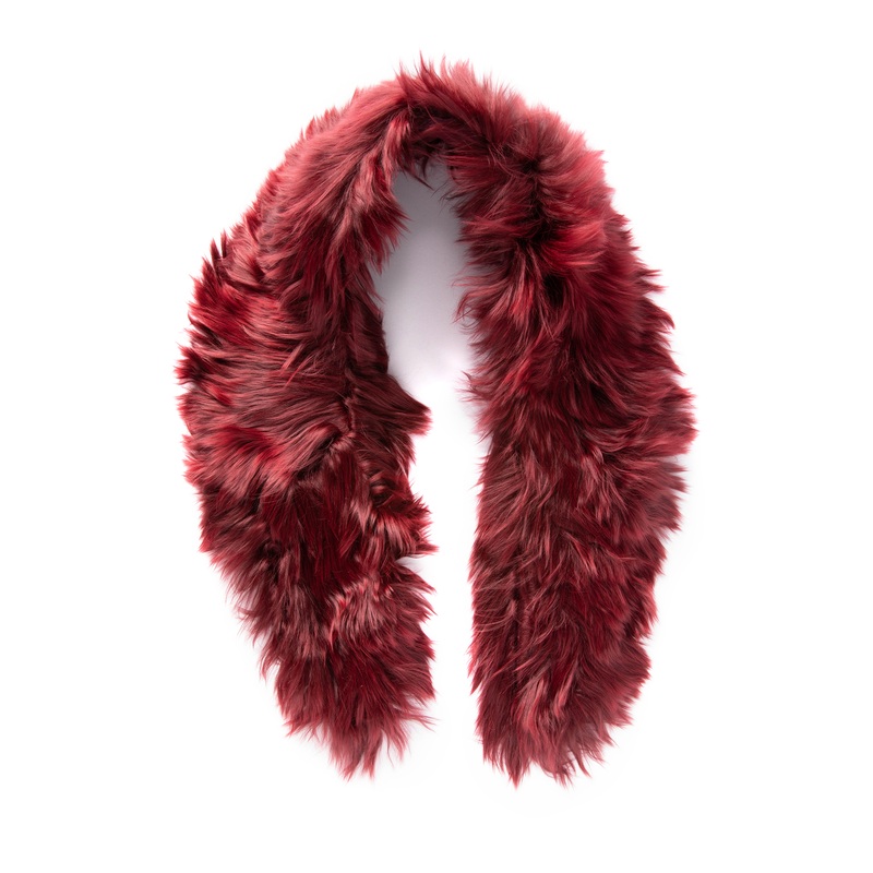 Alpaca Fur Collar Wine One Size