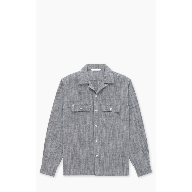 3sixteen Camp Shirt HBT Cotton/Linen Black S