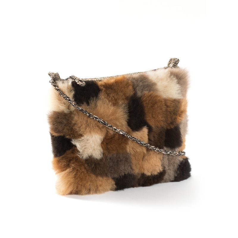 Alpaca Fur Patchwork Bag Print/Pattern