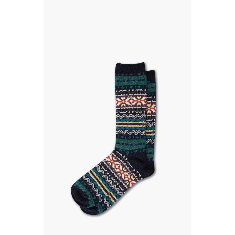 Anonymous Ism Socks Fairisle Crew Navy M